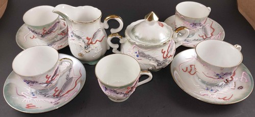 Moriage porcelain dragonware - porcelain,